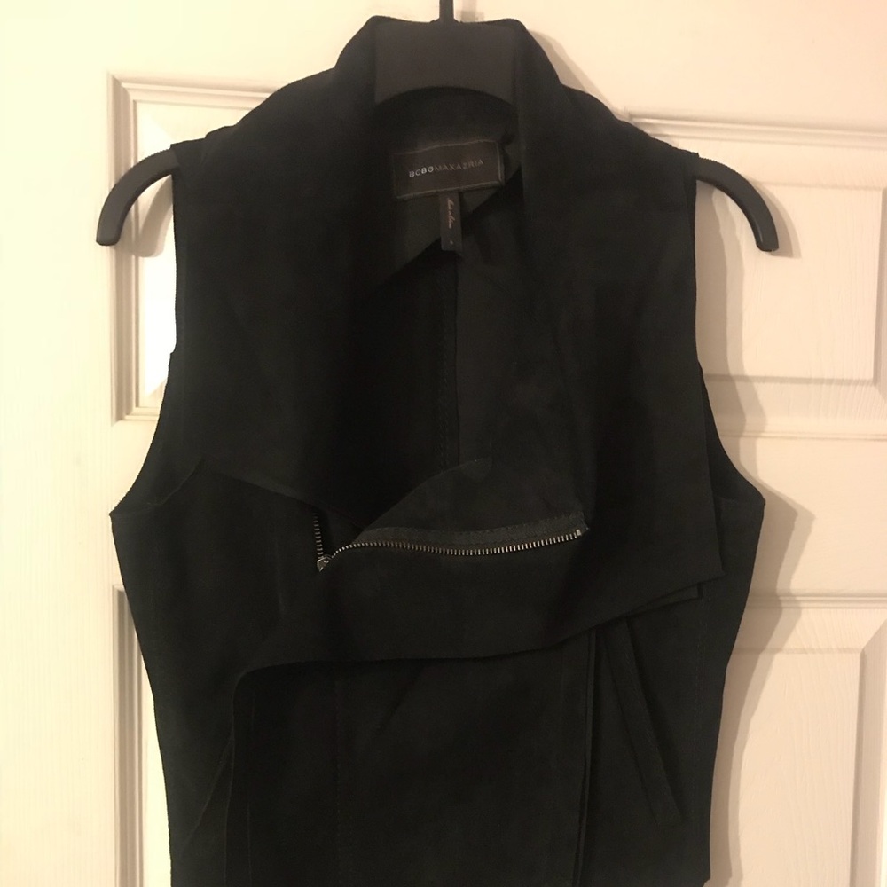 BCBG suede motorcycle vest